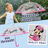 Disney Minnie Clear Dome Umbrella for Girls - Folding Transparent Umbrella