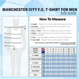 MANCHESTER CITY F.C. Men's T-Shirts, Short Sleeve Soft Crew Neck Football Shirt