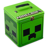 Minecraft Biscuit Tin for Kids and Teenagers, Metal Clasp 18 x 18cm Decorative Storage Cookie Tin - Gifts for Gamers