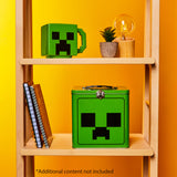 Minecraft Biscuit Tin for Kids and Teenagers, Metal Clasp 18 x 18cm Decorative Storage Cookie Tin - Gifts for Gamers