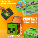 Minecraft Biscuit Tin for Kids and Teenagers, Metal Clasp 18 x 18cm Decorative Storage Cookie Tin - Gifts for Gamers