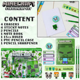 Minecraft Filled Pencil Case and Stationery Set for Kids - Green