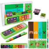 Minecraft Filled Pencil Case and Stationery Set for Kids-Green/Multi