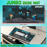 Minecraft Desk Pad for Kids and Teenagers - Blue