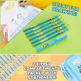 Bluey Filled Pencil Case for Kids with 2 Compartments, Stationery Included - Primary School Supplies