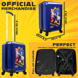 SONIC THE HEDGEHOG Suitcase for Kids, Travel Luggage 49 x 33 x 22cm, 30L Capacity, 4 Wheels - Gamer Travel Essentials