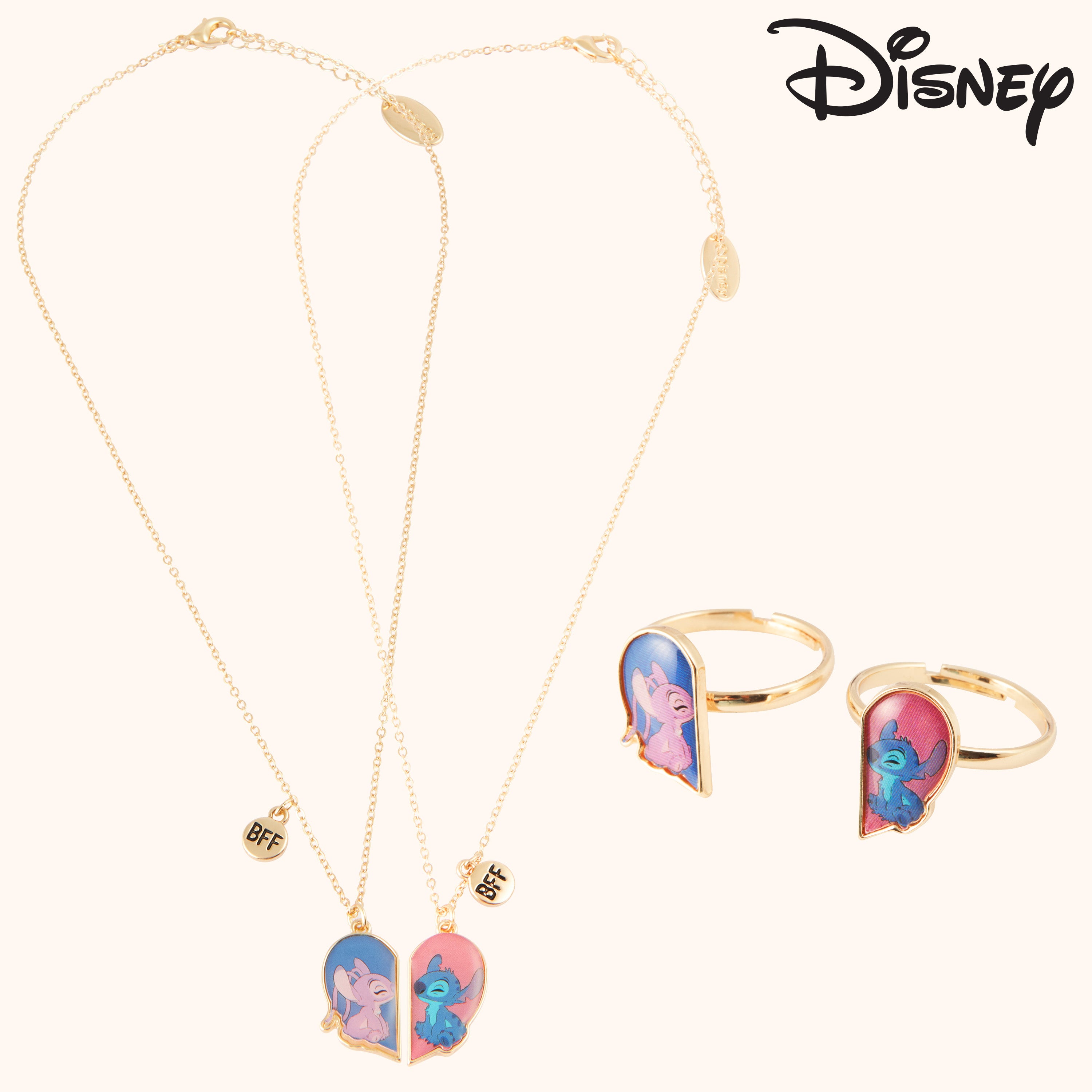 Disney Stitch Friendship Jewellery Set - Earrings, Bracelet & Necklace - Stitch & Angel - Get Trend