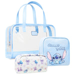 Disney Stitch Toiletry Bags Set of 3 - Zipped Wash Bag and Cosmetic Bag - Get Trend