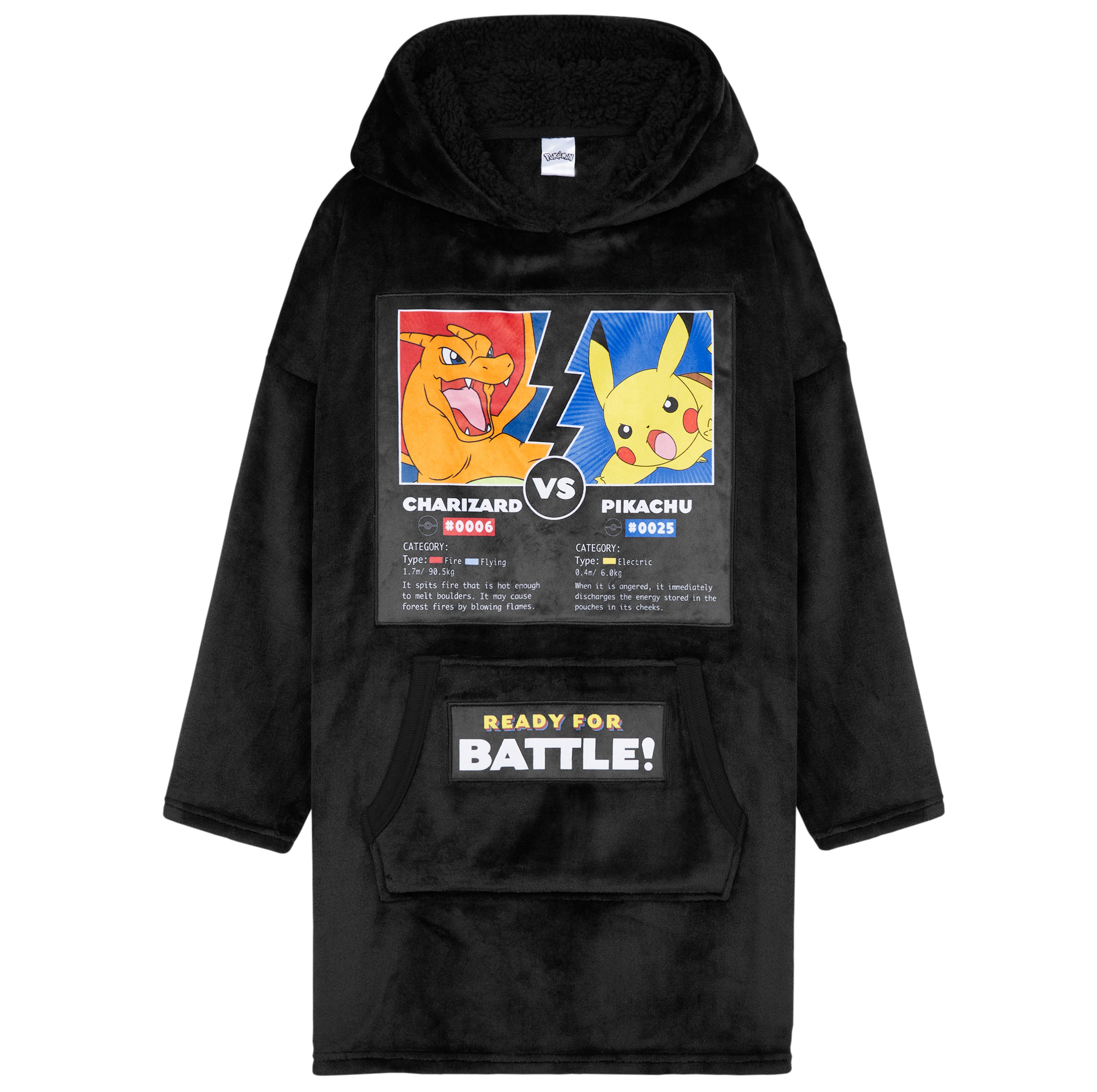 Pokemon Hoodie for Boys Teenagers - Black Charizard/Pikachu - Get Trend