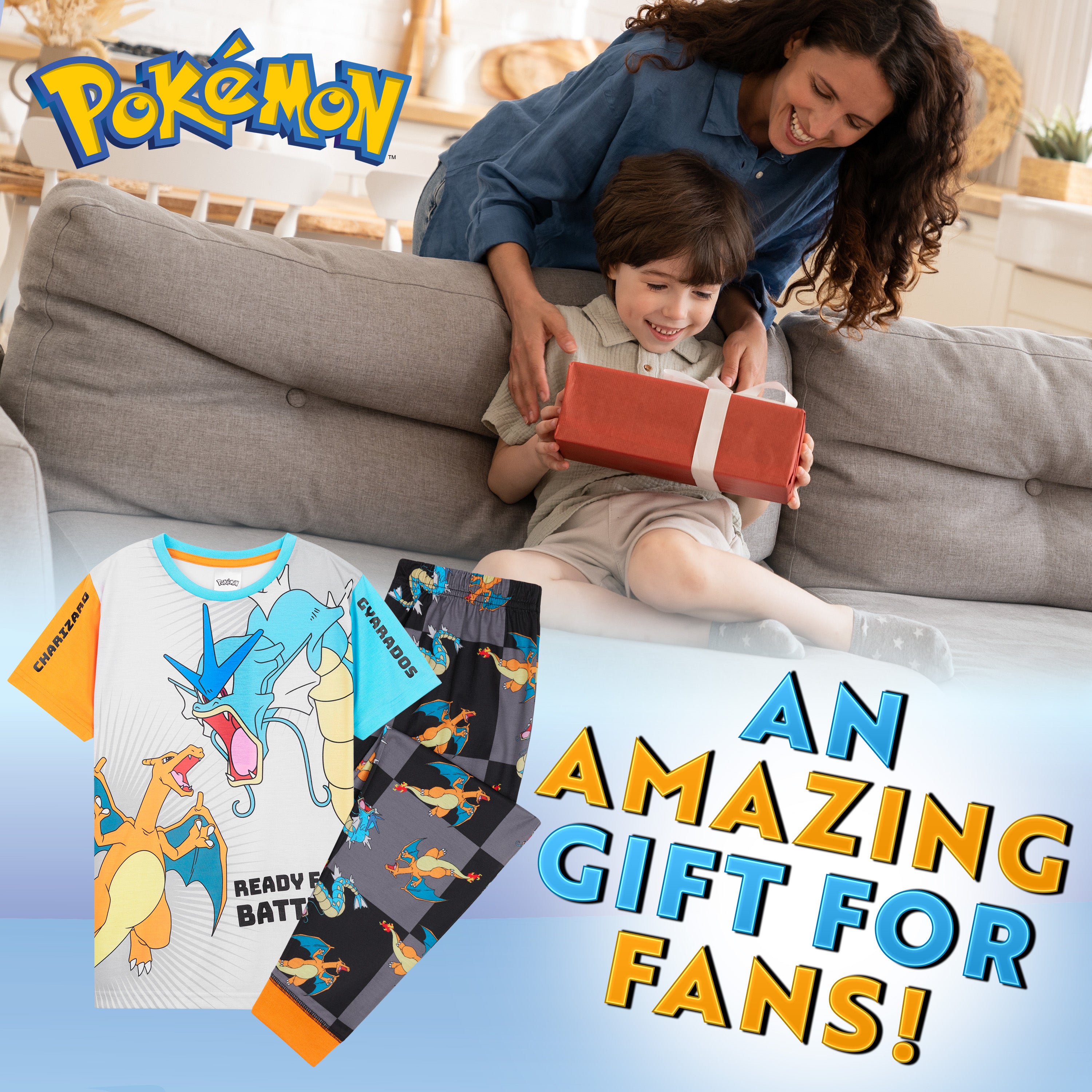 Pokemon Boys Pyjamas Set - Lounge Wear T-Shirt and Long Bottoms Set - Get Trend