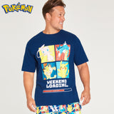 Pokemon Mens Pyjamas Set, Nightwear T-Shirt & Long Bottoms - Get Trend