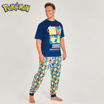 Pokemon Mens Pyjamas Set, Nightwear T-Shirt & Long Bottoms - Get Trend