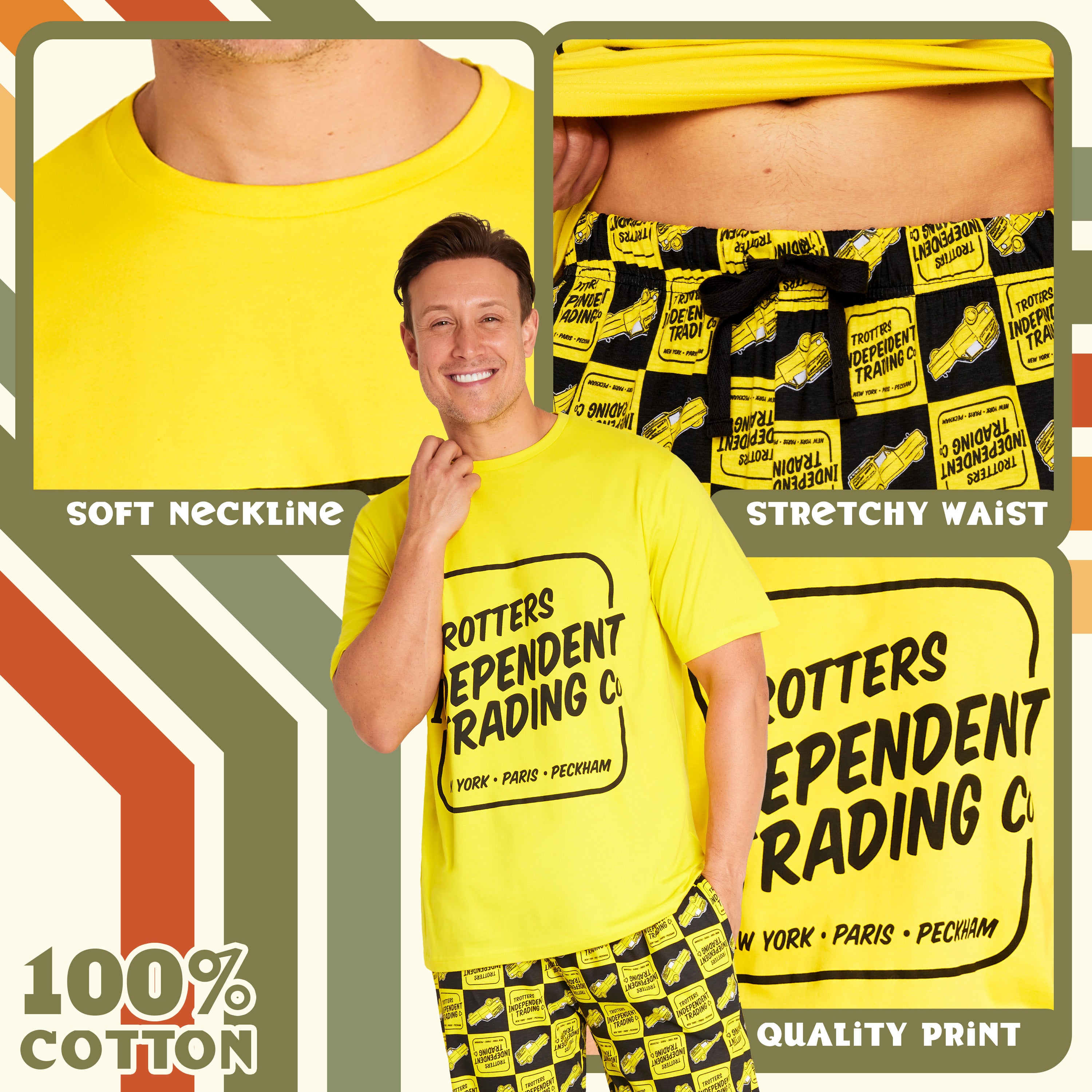 Only Fools and Horses Mens Pyjamas Set - Yellow - Get Trend