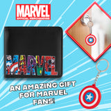 Marvel Card Wallet and Keyring Set for Men - Black Captain America - Get Trend