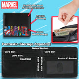 Marvel Card Wallet and Keyring Set for Men - Black Captain America - Get Trend