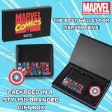 Marvel Card Wallet and Keyring Set for Men - Black Captain America - Get Trend