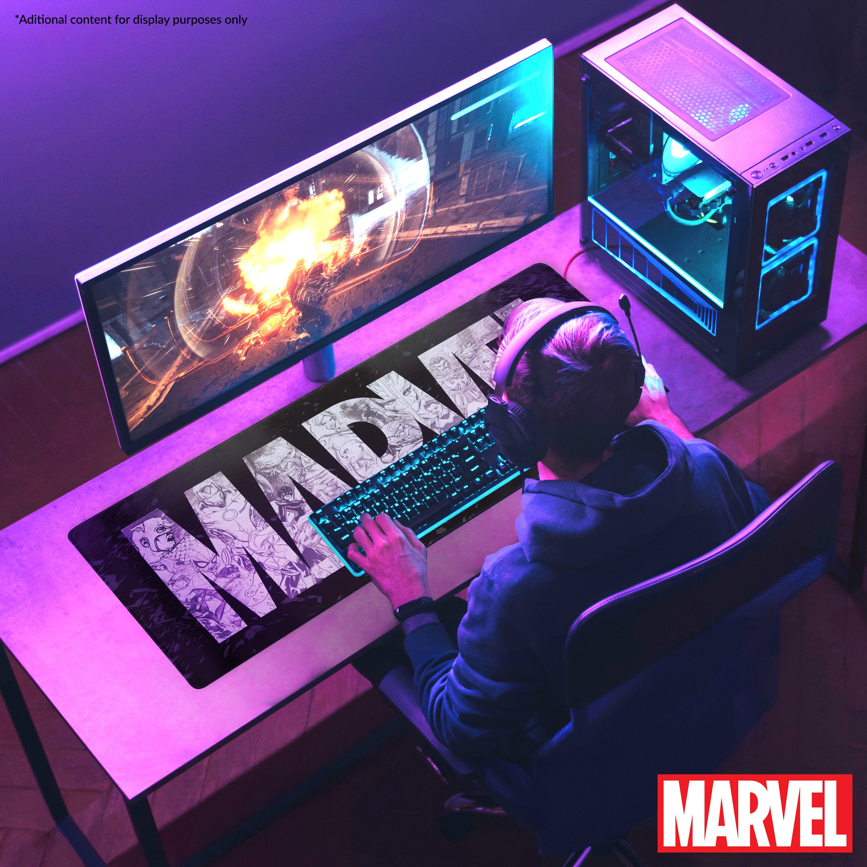 Marvel Avengers Desk Mat,  Large Mouse Mat - Black Marvel - Get Trend