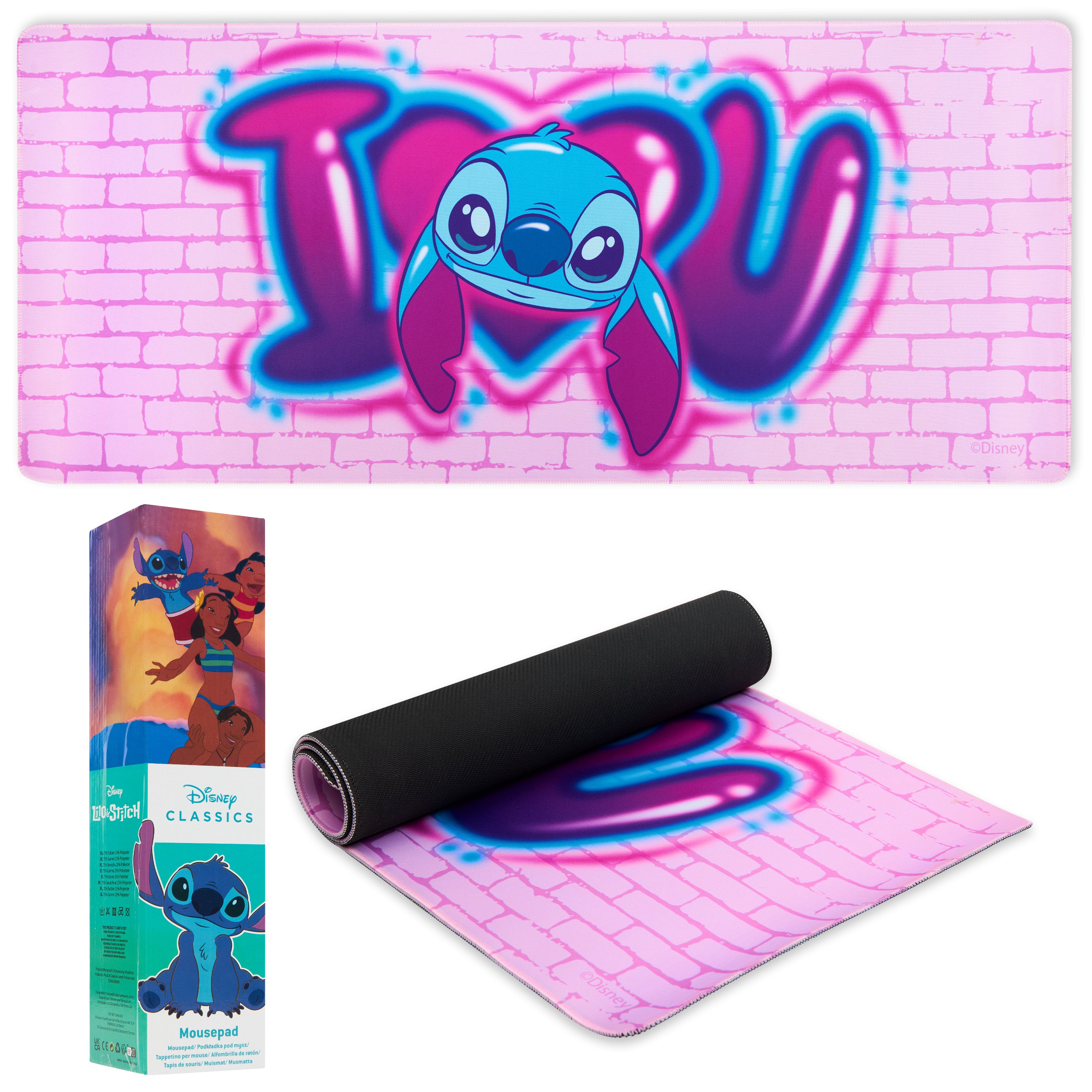 Disney Stitch Desk Mat, Large Mouse Mat - Pink Stitch - Get Trend