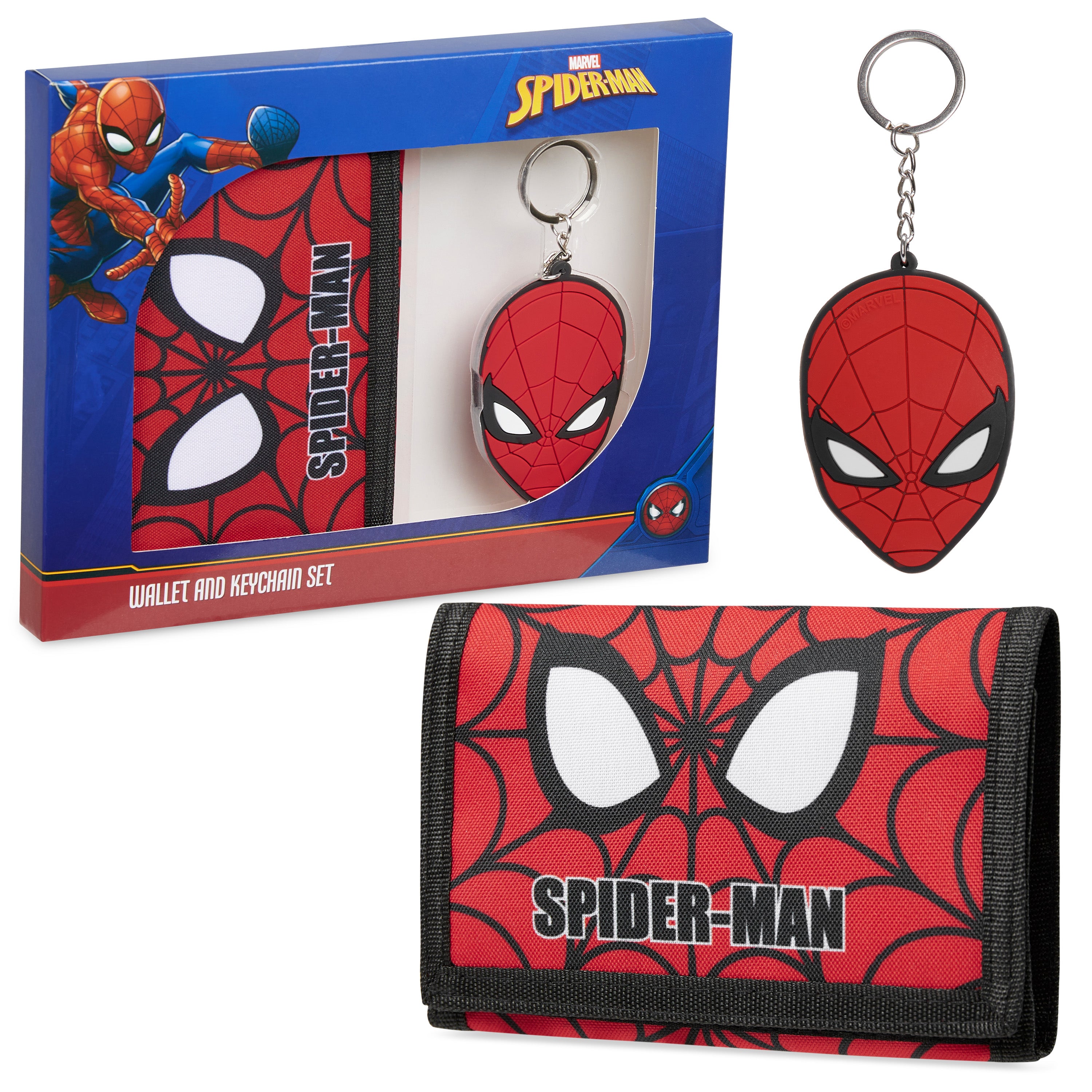 Marvel Boys Wallet and Keyring Gift Set - Red Spiderman - Get Trend