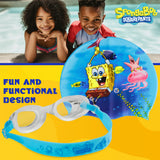 SPONGEBOB SQUAREPANTS Kids Swim Goggles and Swim Cap Set Anti-Fog UV Protection - Get Trend