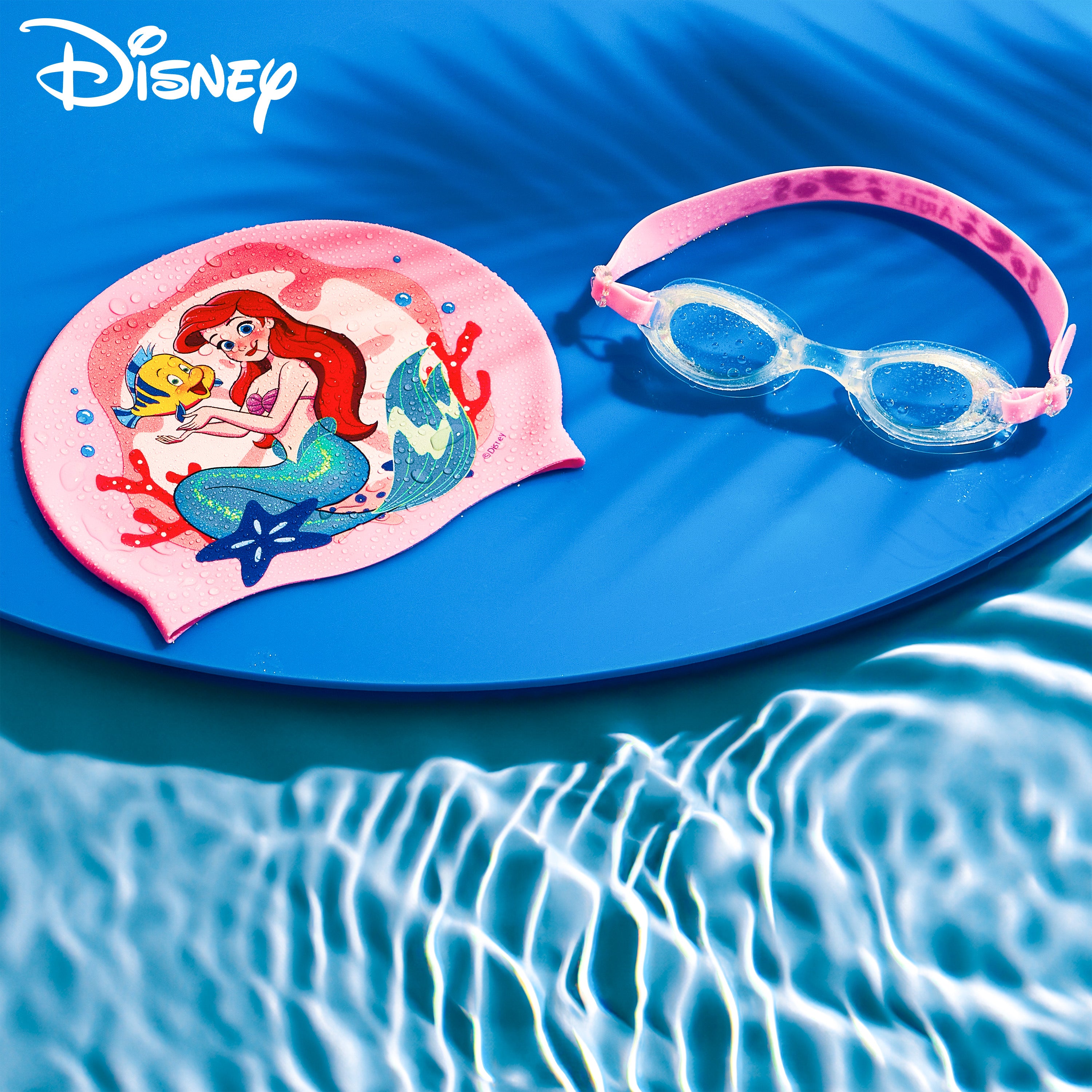 Disney Children's Swimming Goggles and Swimming Cap Set Anti-Fog UV Protection - ARIEL - Get Trend