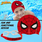 Marvel Children's Swimming Goggles and Swimming Cap Set Anti-Fog UV Protection - Red Spiderman - Get Trend