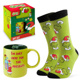 The Grinch Mug and Socks Gift Set Calf Socks and 325ml Mug - Gifts for Him