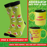 The Grinch Mug and Socks Gift Set Calf Socks and 325ml Mug - Gifts for Him