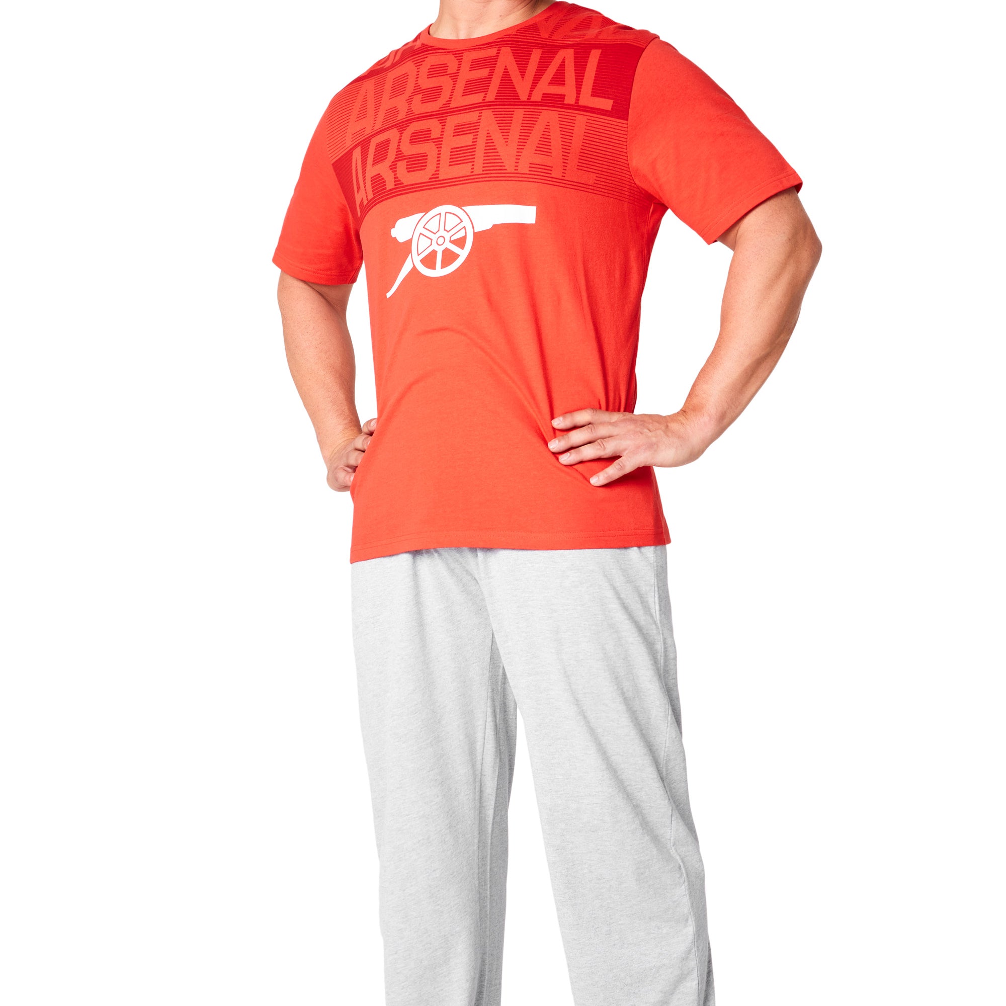 Arsenal F.C. Mens Pyjamas Set - RED & GREY - Get Trend