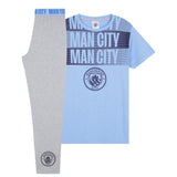 Manchester City FC Boys Pyjamas Set - Nightwear PJs for Kids -  Blue & Grey - Get Trend