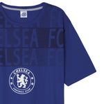 Chelsea F.C. Mens Pyjamas Set - T-Shirt and Long Bottoms - Blue & Grey - Get Trend