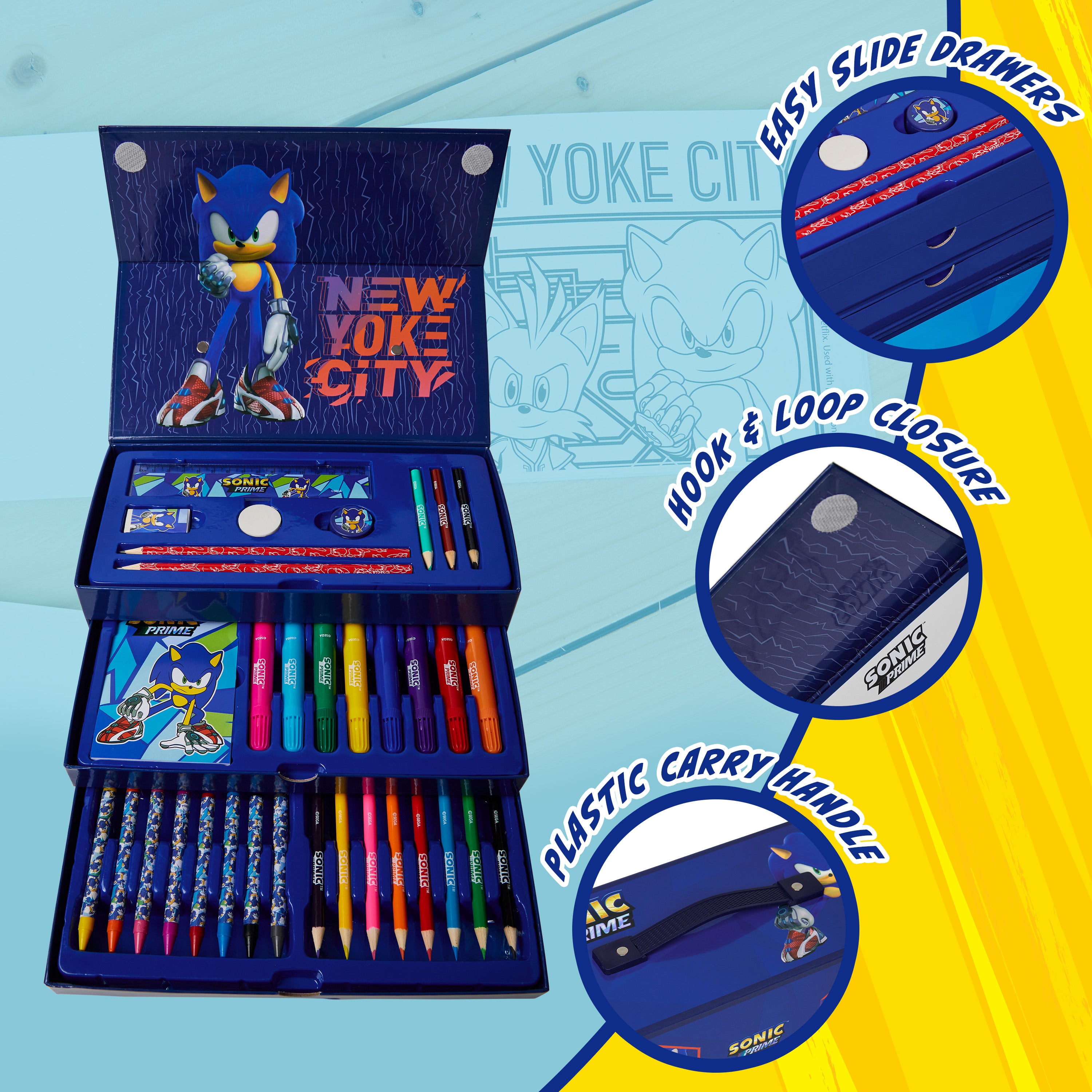 Sonic the Hedgehog Art Set for Kids with Crayons, Markers & Colouring Pencils - Get Trend