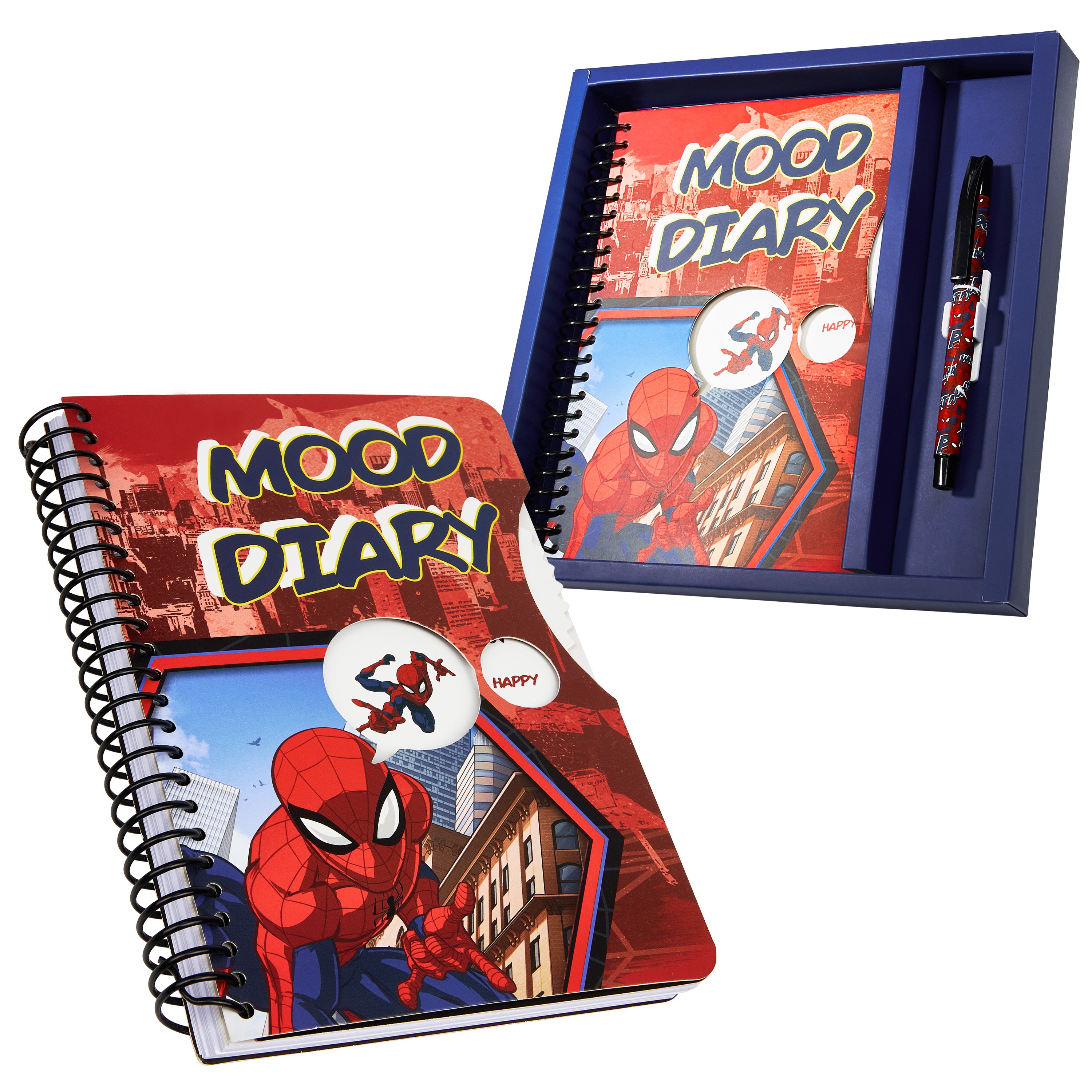 Marvel Kids Diary - Spiderman Mood Journal with Stickers and Pen - Get Trend