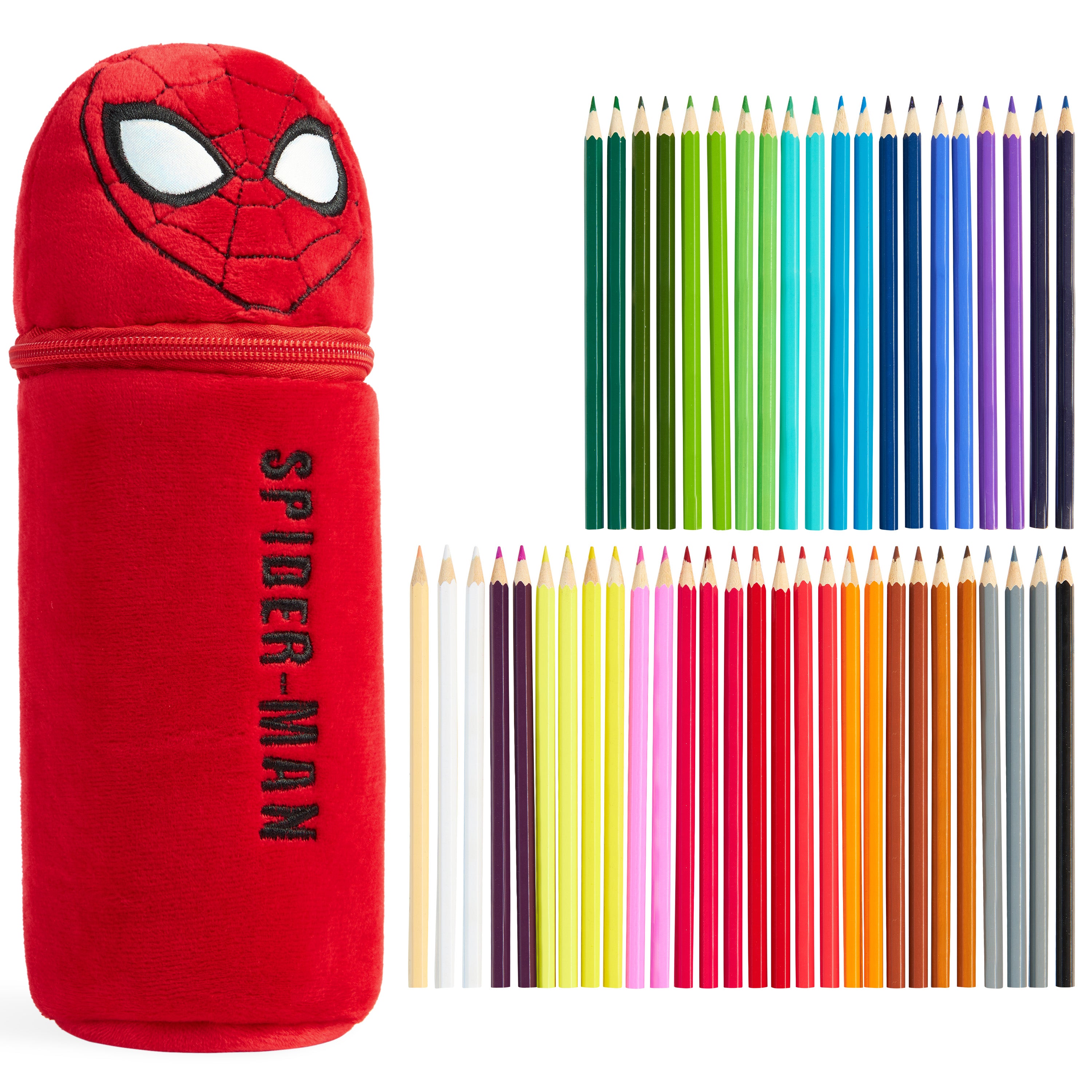 Marvel Pencil Case with 48 Colouring Pencils Included - Red Spiderman - Get Trend