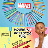 Marvel Spiderman Colouring Pens for Kids 60 Pcs, Felt Tip Pens - Boys Gifts