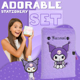 Hello Kitty Kuromi A5 Lockable Diary and Pen, Stationery Set - Gifts for Her (Purple)