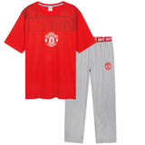 Manchester United F.C. Mens Pyjamas Set, Cotton Loungewear - Man United Gifts