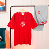 Manchester United F.C. Mens Pyjamas Set, Cotton Loungewear - Man United Gifts