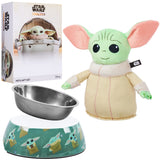 Disney Baby Yoda Dog Toy and Food Bowl Set, Squeaky Soft Toy Non Slip - Dog Gifts