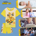 MINIONS Boys Short Pyjamas Set, Soft Breathable Lounge Wear - Yellow - Get Trend