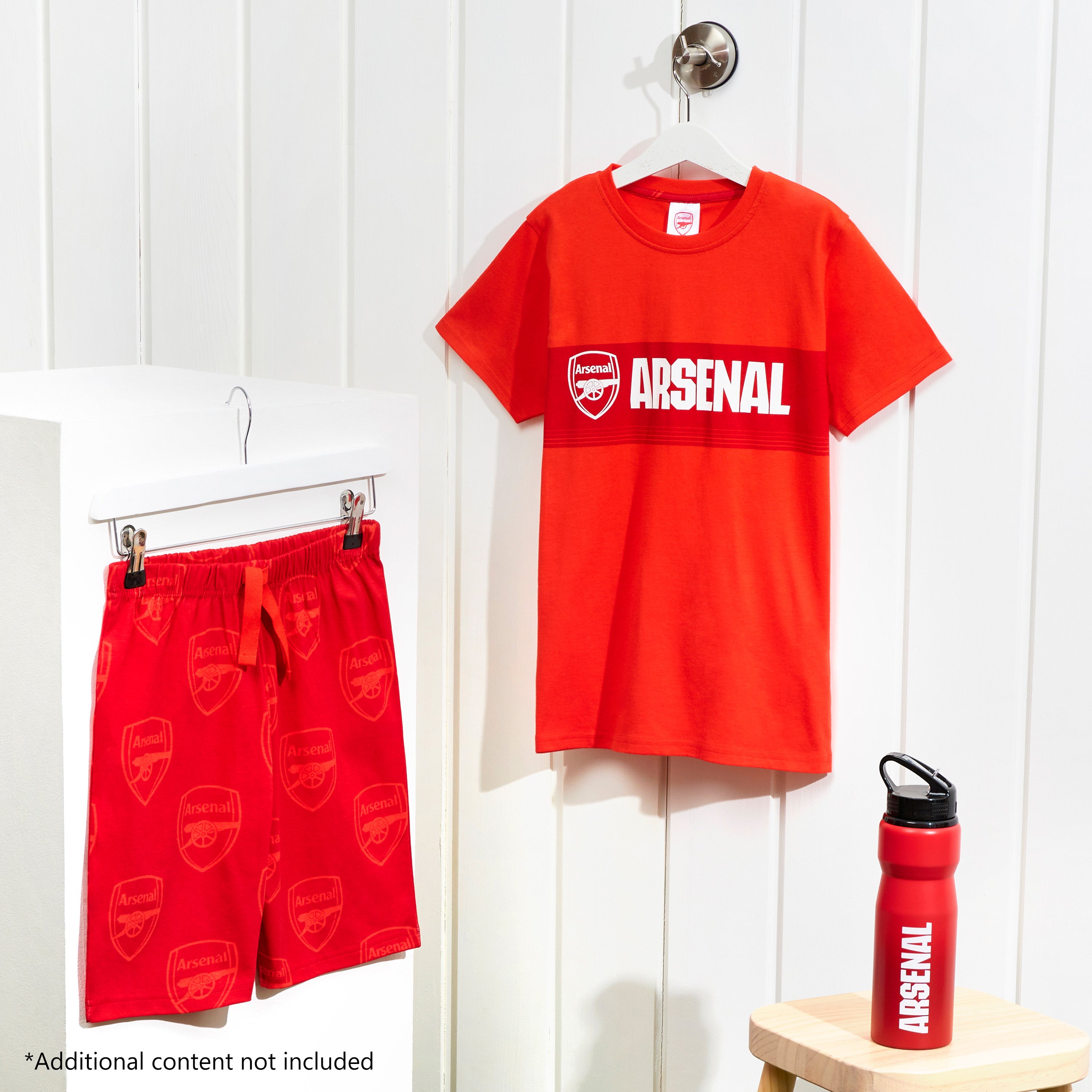 Arsenal F.C. Boys Short Pyjamas Set, Soft Cotton Lounge Wear - Red - Get Trend