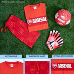 Arsenal F.C. Boys Short Pyjamas Set, Soft Cotton Lounge Wear - Red - Get Trend