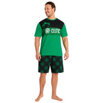 Celtic F.C. Mens PJs Sets, Shorts & T-Shirt Pyjama Set for Men - Green/Black - Get Trend