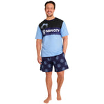 Manchester City FC Mens Pyjama Set, T-Shirt and Pyjama Shorts for Men - Get Trend