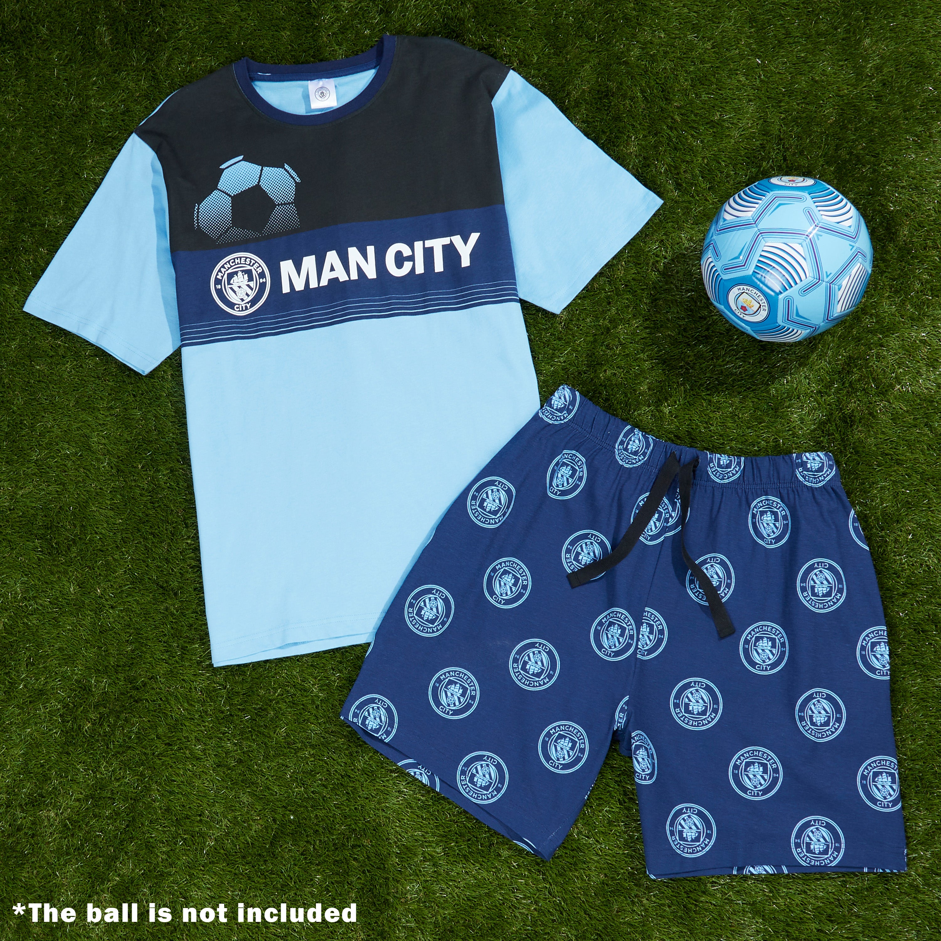 Manchester City FC Mens Pyjama Set, T-Shirt and Pyjama Shorts for Men - Get Trend