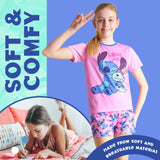 Disney Stitch Girls Short Pyjama Set, Soft Breathable Lounge Wear - Stitch Gifts for Girls