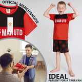 Manchester United F.C. Boys Short Pyjamas Set, Breathable Lounge Wear -  Gifts