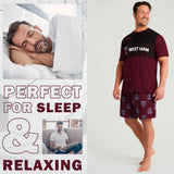 West Ham United F.C. Mens Short Pyjamas Set - Breathable Loungewear - Get Trend