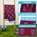 West Ham United F.C. Mens Pyjama Bottoms, Cotton Lounge Pants - Get Trend