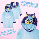 Bluey Girls Fleece Poncho - Cosy Fleece Oversized Hoodies for Kids - Gifts for Girls